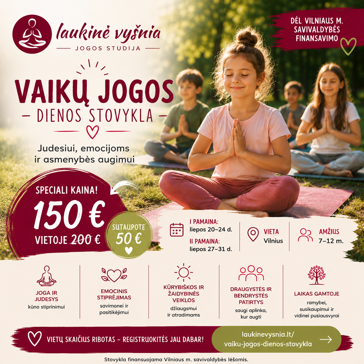 „LAUKINĖ VYŠNIA” -  Kviečia į vaikų jogos ir atradimų stovyklą!