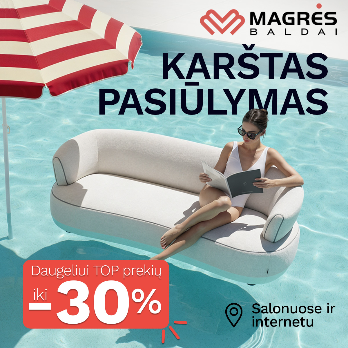 „MAGRĖS BALDAI“ - Vasaros išpardavimas: karšti pasiūlymai ir nemokamas pristatymas
